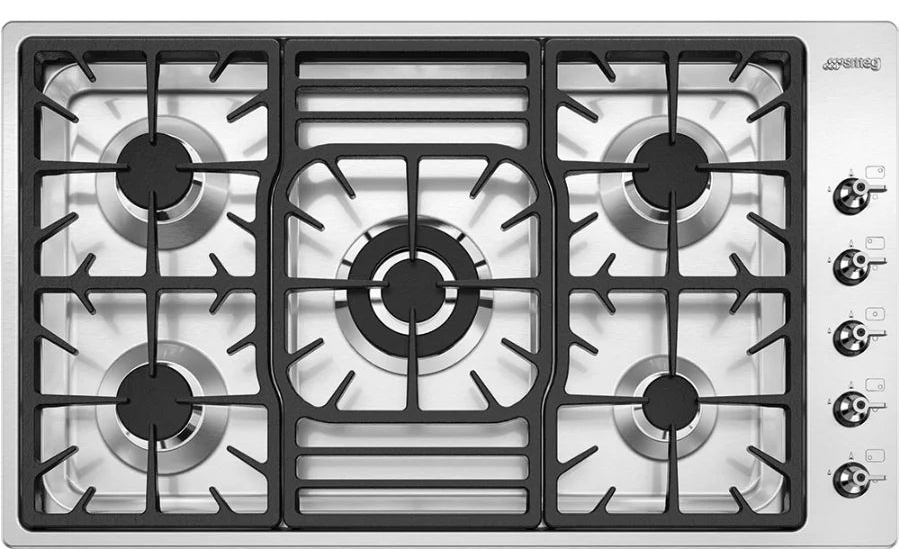 Cubierta de gas acero Smeg 90 cm